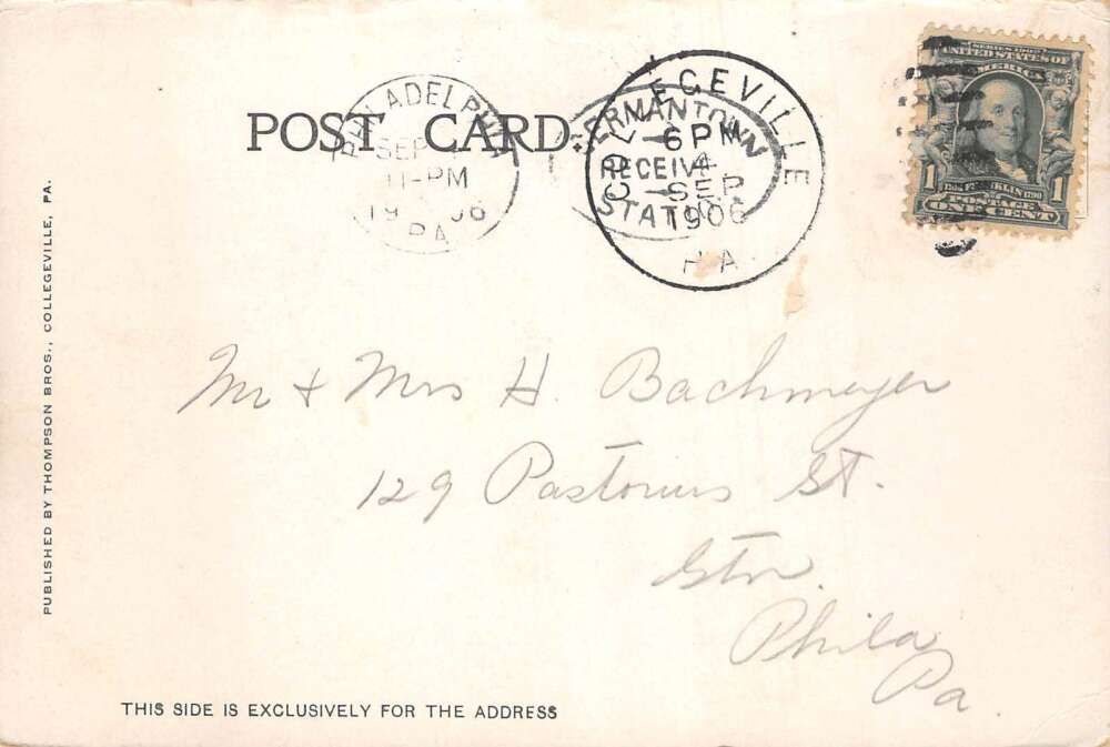 Collegeville Pennsylvania Up the Perkiomen River Vintage Postcard AA112453 - Image 2