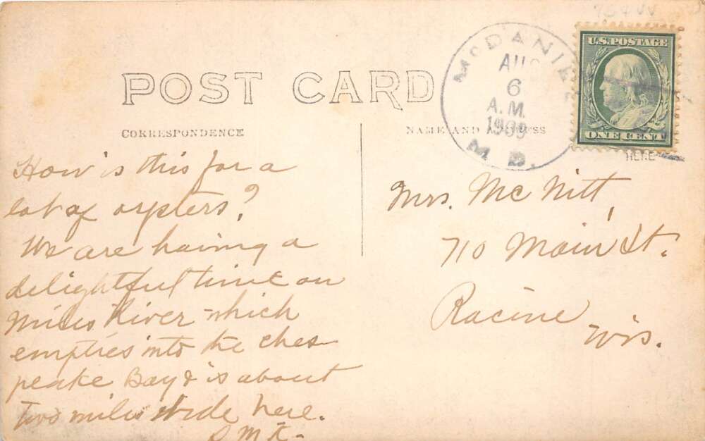 St Michaels Maryland Giant Pile of Oyster Shells Real Photo Postcard AA112466 - Image 2