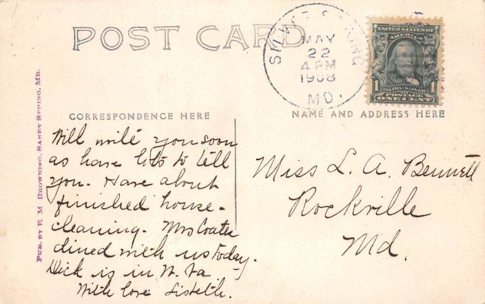 Ashton Maryland Chestnut Tree Samual Thomas Home Real Photo Postcard AA112480 - Image 2