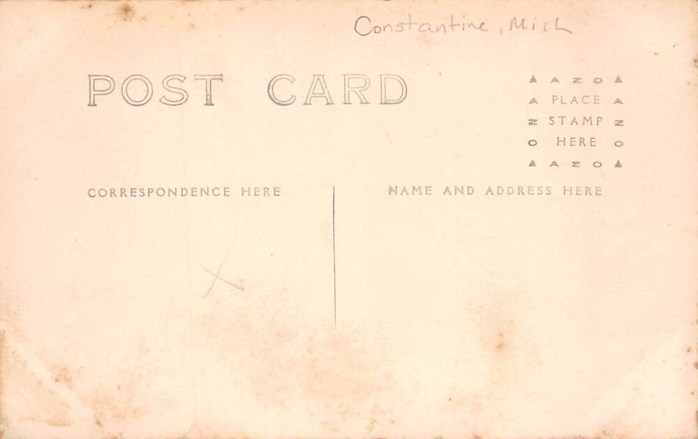 Constantine Michigan Grocery Delivery Wagon Real Photo Vintage Postcard AA112485 - Image 2