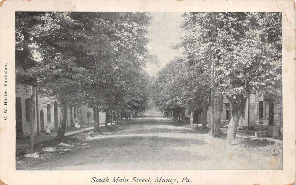 Muncy Pennsylvania South Main Street, Undivided Back Vintage Postcard U26980