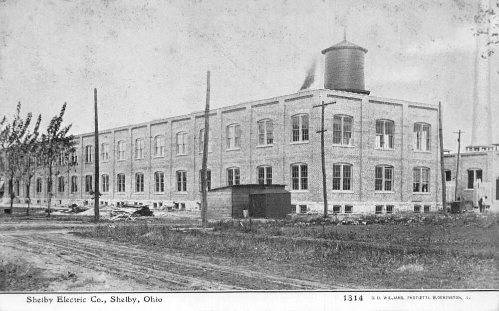 Shelby Ohio Shelby Electric Co., Sky Tinted Lithograph, Vintage Postcard U26983