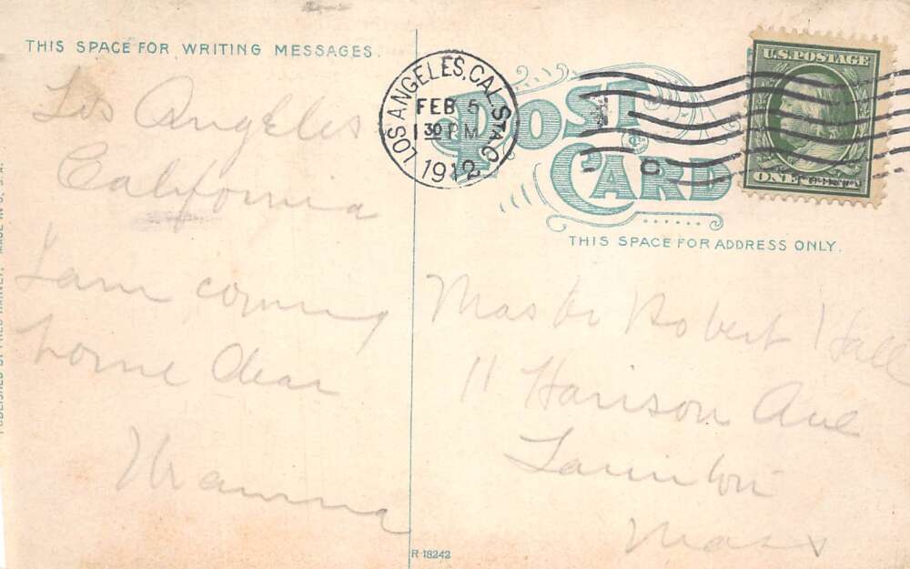 Needles California Trains In Santa Fe roundhouse, Color Lithograph, PC U26989 - Image 2