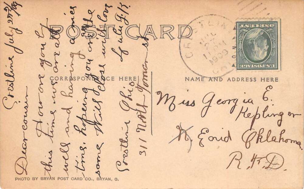 Crestline Ohio Notable Places Of Crestline, Real Photo Vintage Postcard U26992 - Image 2