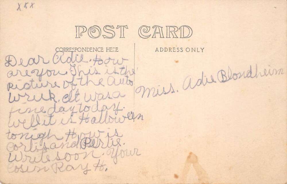 West Salem Wisconsin Auto Wreck At Neshonoc Lake, Real Photo Vintage PC U26993 - Image 2