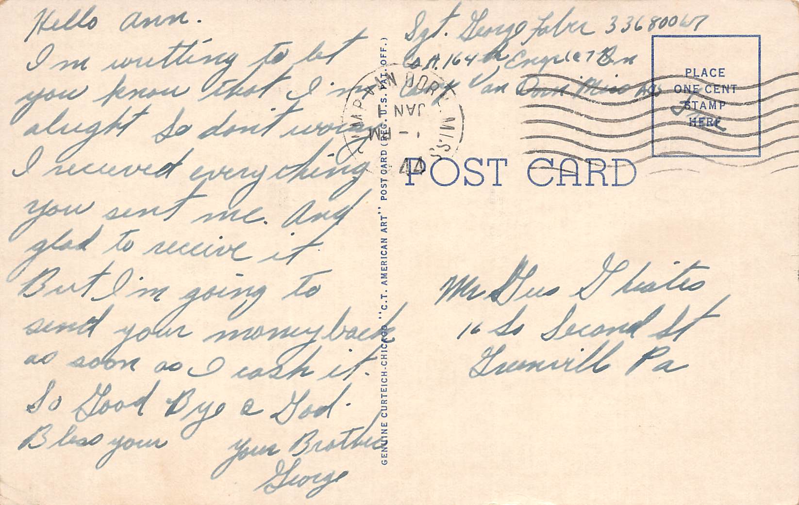 McComb Mississippi I.C. Shops, Train Depot, White Border, Vintage PC U27014 - Image 2