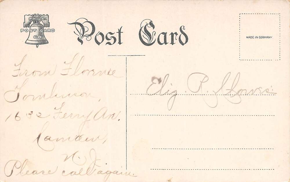 Camden New Jersey Pennsylvania R.R. Ferry, Trolleys, Vintage Postcard U27043 - Image 2