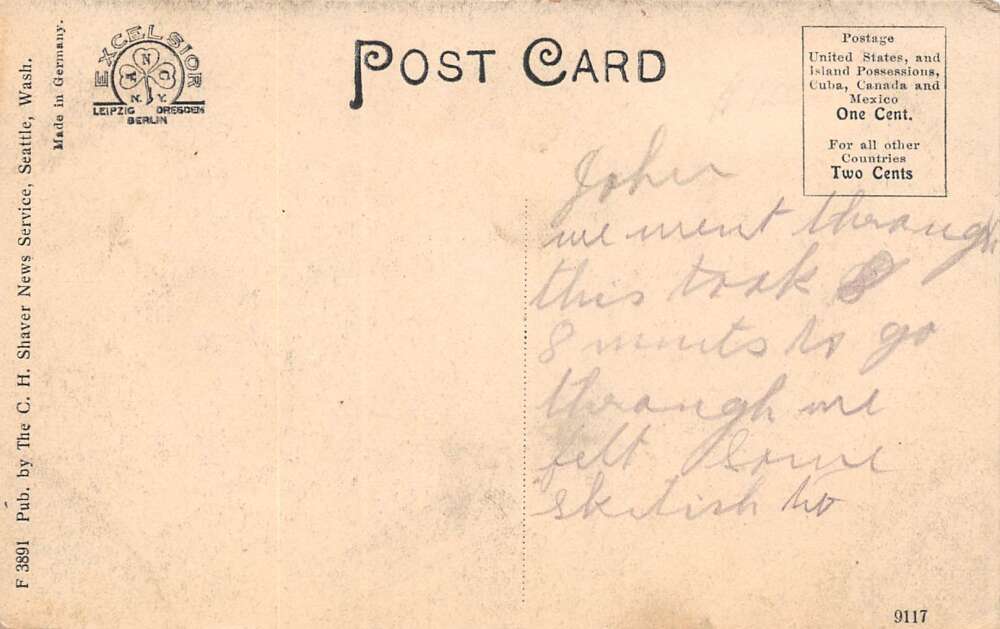 Cascade Mountains Washington, U27062, Oriental Limited, Great Northern R.R., Horseshoe Tunnel, Vintage Postcard - Image 2