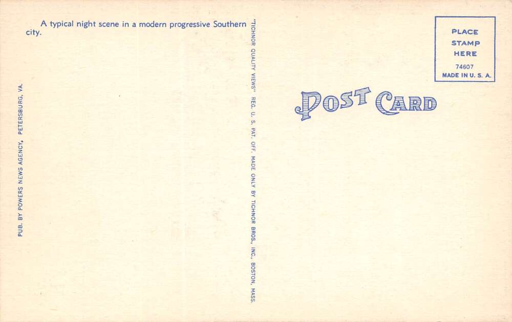 Petersburg Virginia Sycamore St., Looking S., Coke Sign, Linen, PC U27069 - Image 2